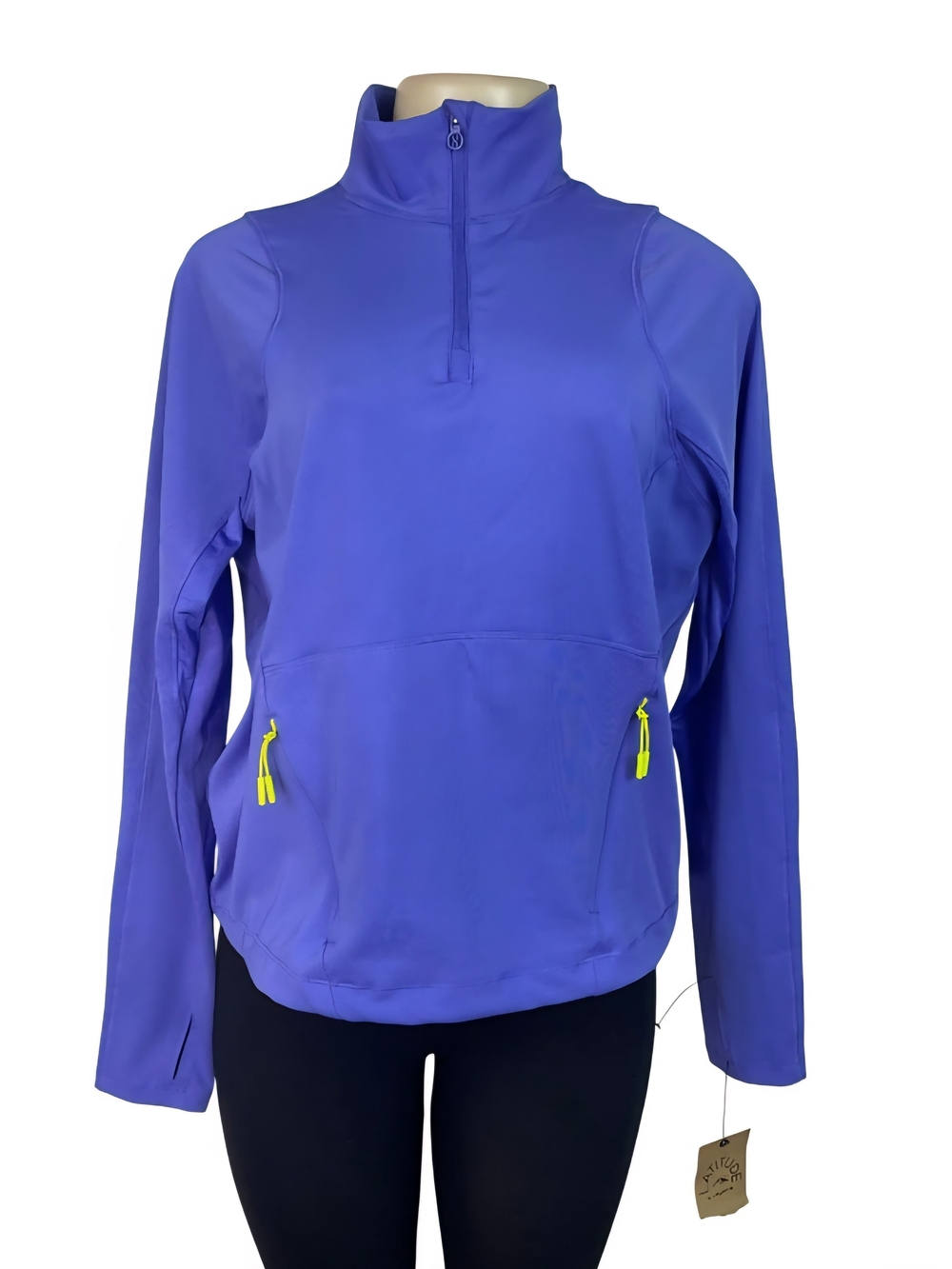 Layer 8 Purple Half-Zip Pullover with Yellow Zip Pulls